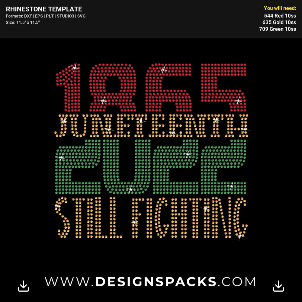 1865 2022 Juneteenth 2 Rhinestone Digital Template
