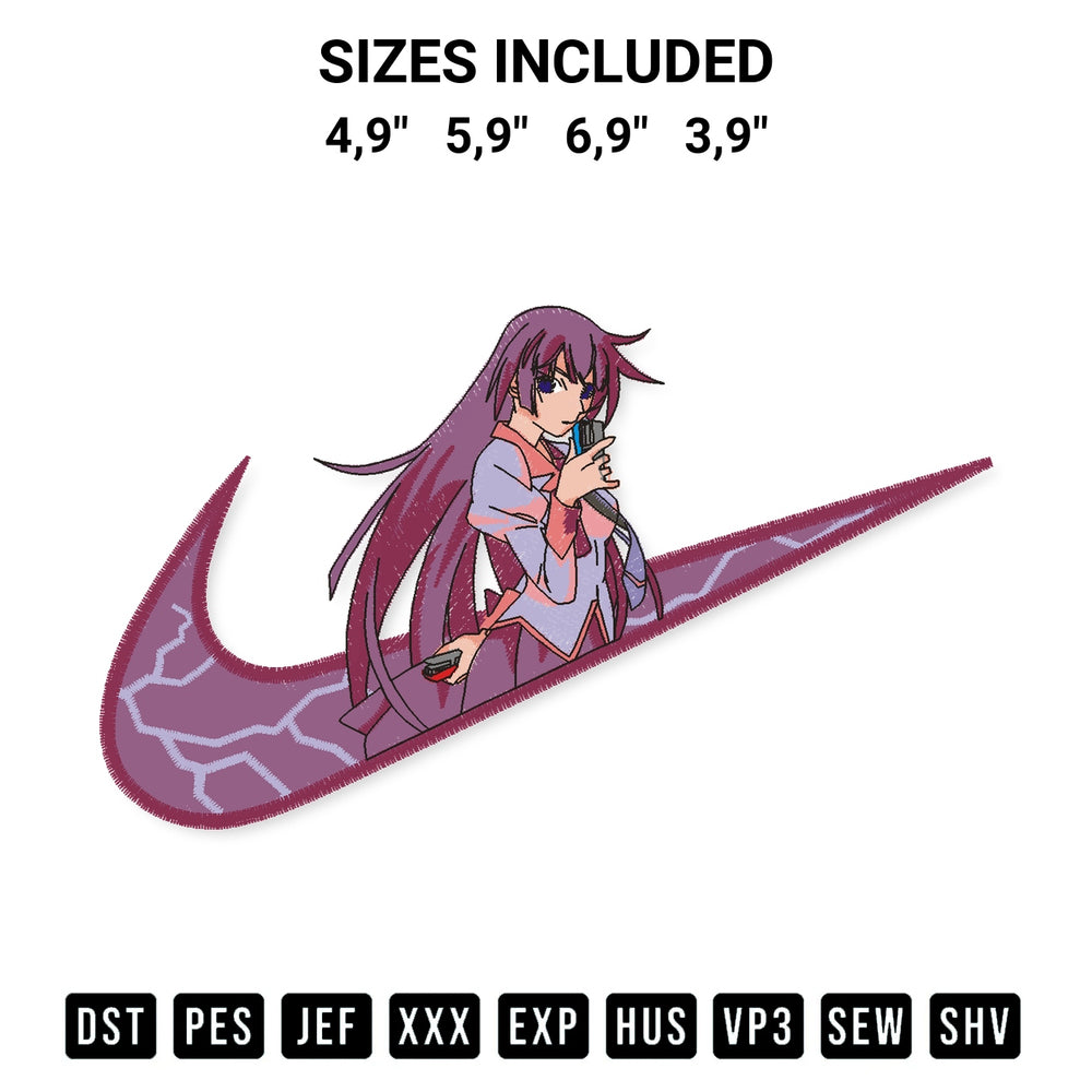 Stitch like a pro with the Hitagi Senjougahara Bakemonogatari Logo Embroidery Design embroidery pattern from Designspacks.com. High-quality digital machine embroidery file. Available sizes: 4,9", 5,9", 6,9", 3,9".