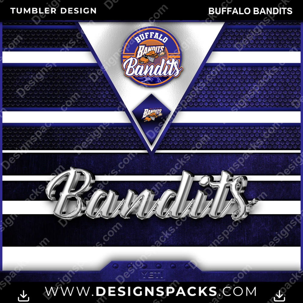 Lacrosse YETI Buffalo Bandits Tumbler Digital Wrap Design