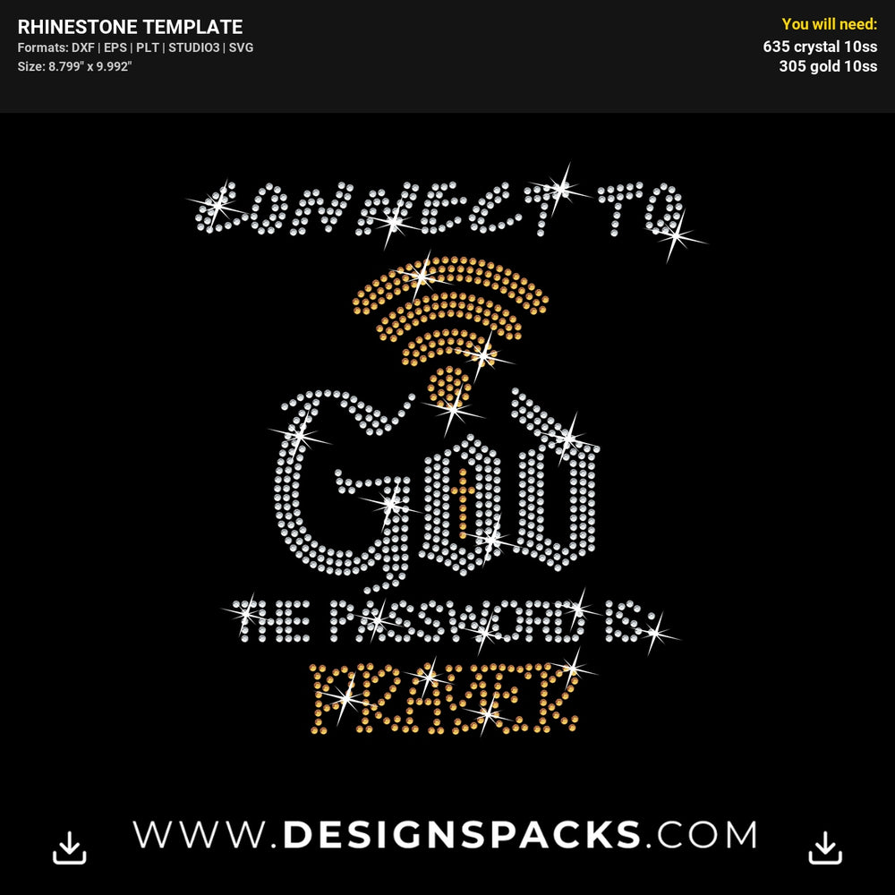 Connect God Prayer Updated Rhinestone Digital Template