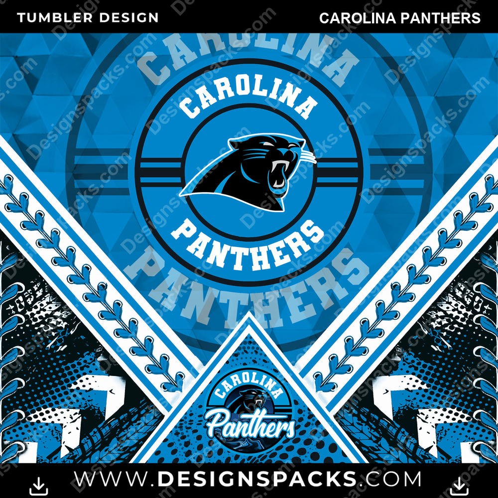 Football Diamond Carolina Panthers Tumbler Digitales Wickeldesign