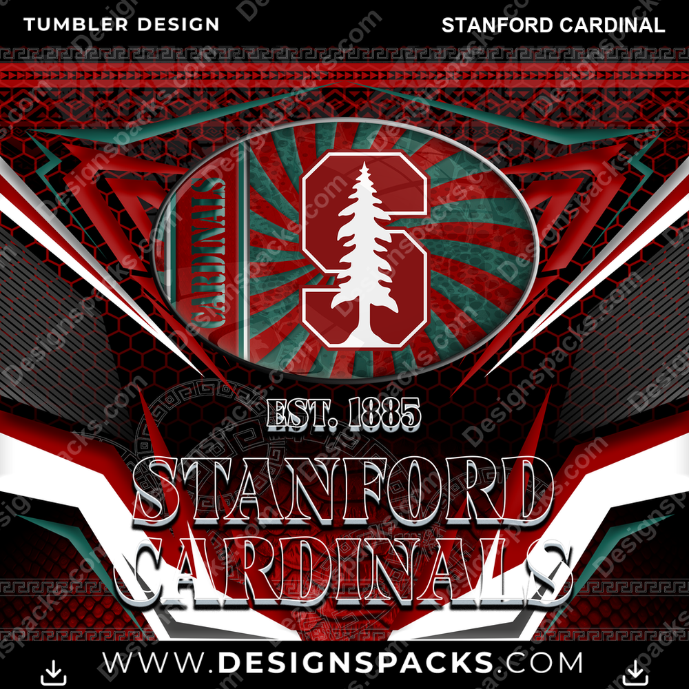 College Sport Tribal Stanford Cardinal NCAA College Sport Tumbler Digital Wrap Design Download