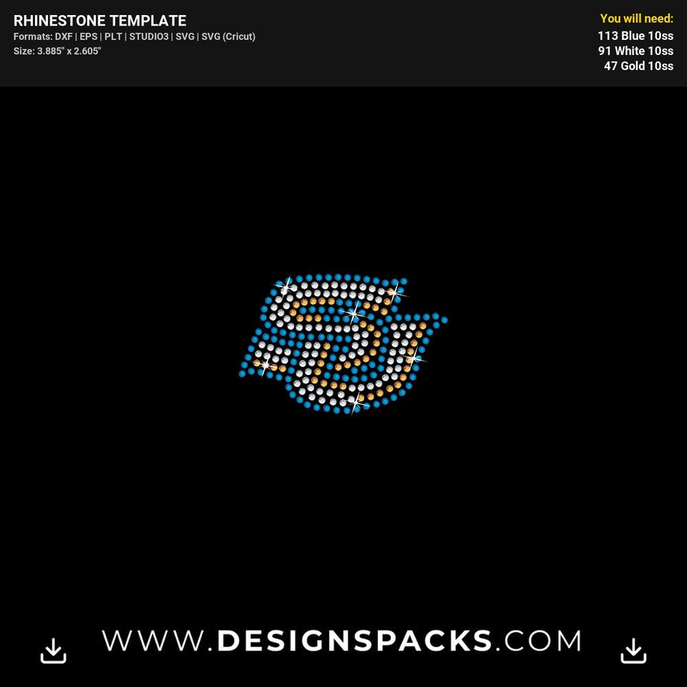 Southern Jaguars Face Mask Team Rhinestone Digital Template