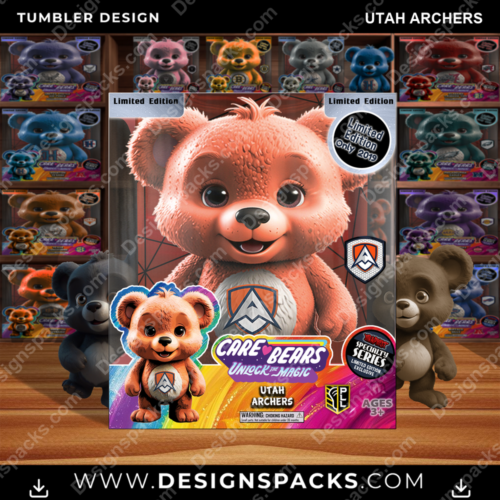 Lacrosse Care Bear Box Utah Archers Tumbler Digital Wrap Design