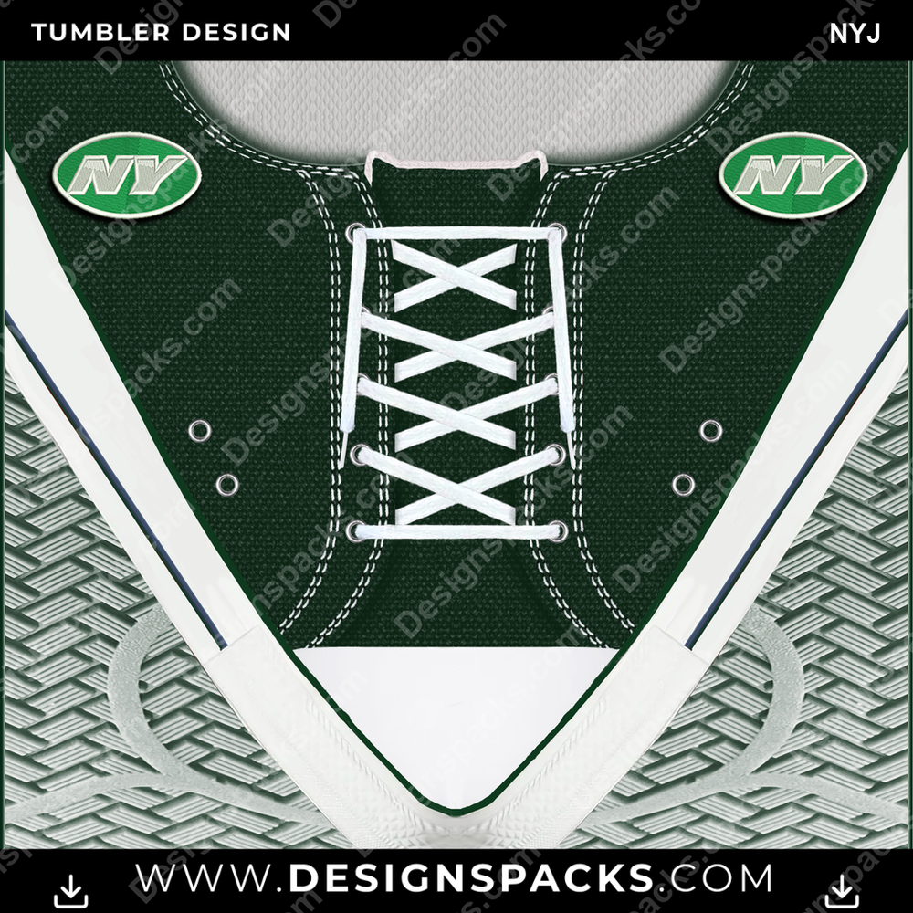 Football Converse Embroidered NYJ Tumbler Digital Wrap Design