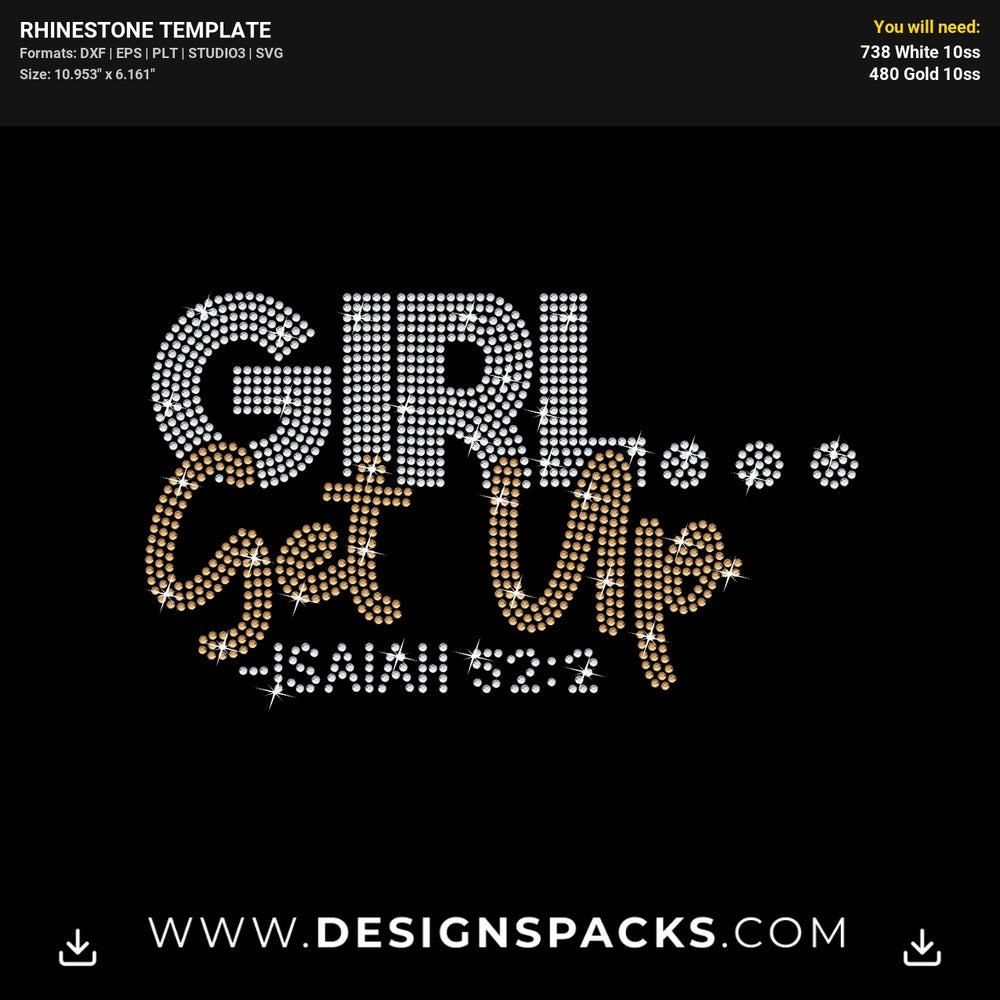 Girl Up Isaiah Rhinestone Digital Template