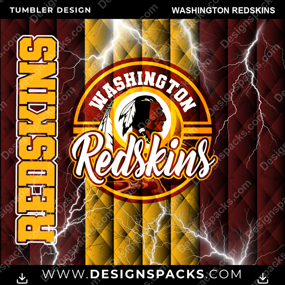 Football Diamond Washington Redskins Tumbler Digital Wrap Design