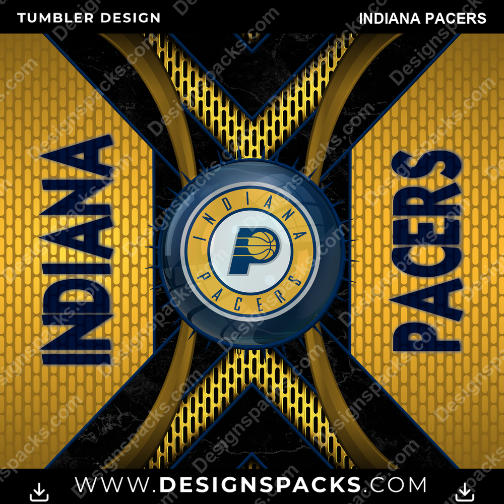 Basketball Metal Grating Indiana Pacers NBA Basketball Tumbler Digital Wrap Design Download