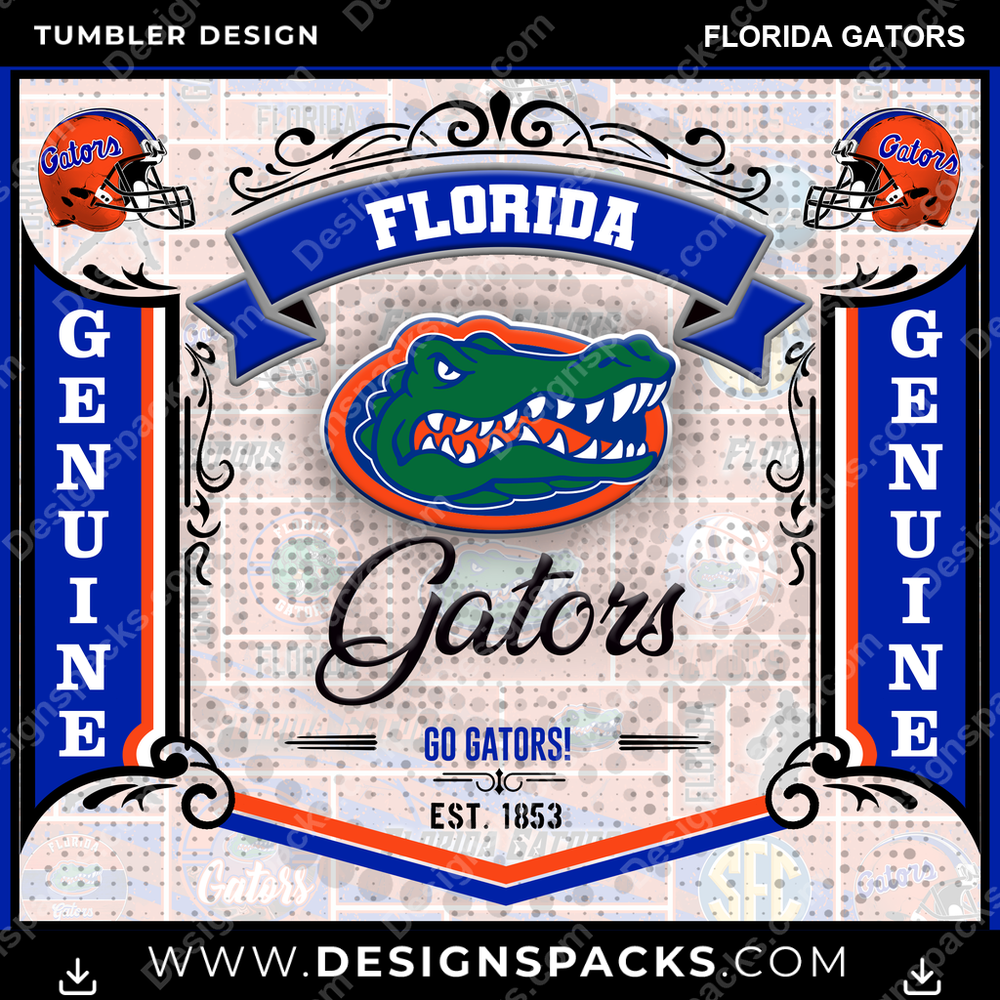 College Sport Bud Florida Gators Tumbler Digital Wrap Design