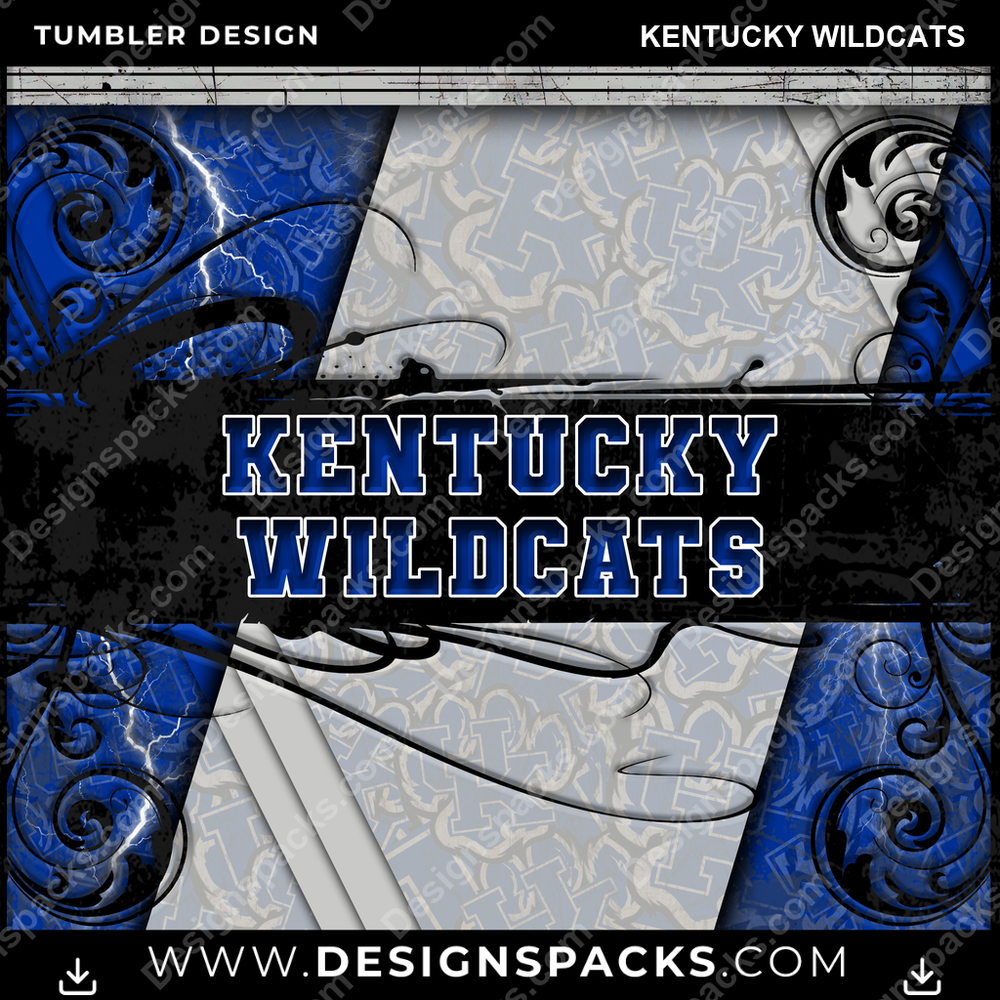 College Sport Elegant Kentucky Wildcats NCAA College Sport Tumbler Digital Wrap Design Download