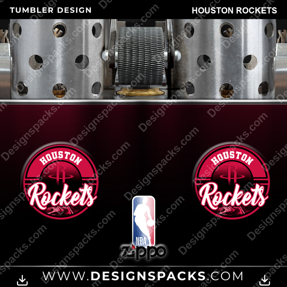 Basketball Zippo Lighter Houston Rockets Tumbler Digital Wrap Design