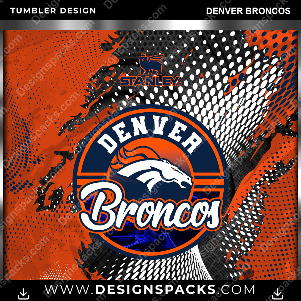 Football Stanley Denver Broncos Tumbler Digital Wrap Design