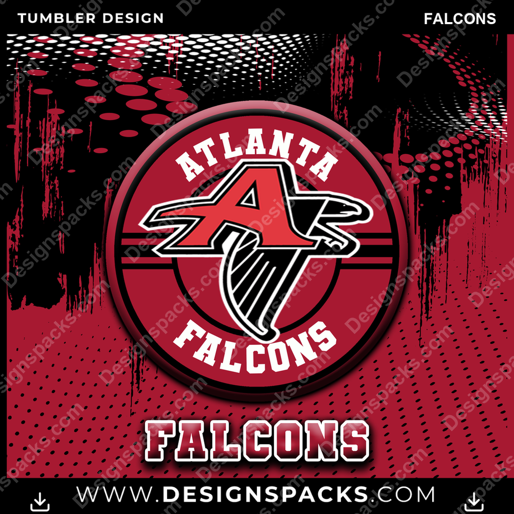 Football Dot Logo Falcons Tumbler Digital Wrap Design