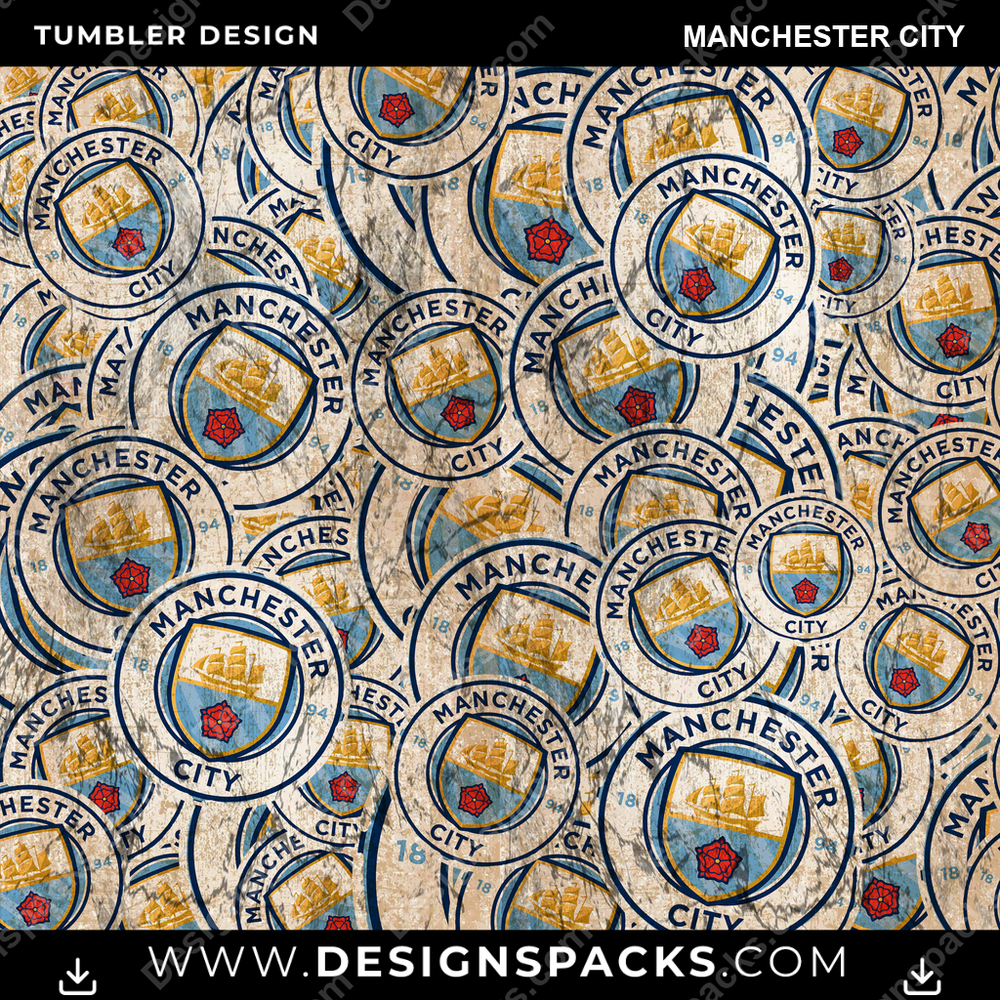 Soccer Logo BG Manchester City Tumbler Digital Wrap Design