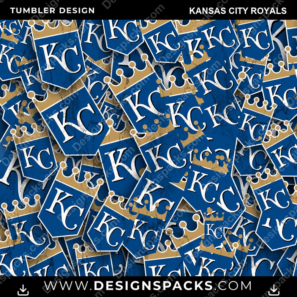 Baseball Logo BG Kansas City Royals Tumbler Digital Wrap Design