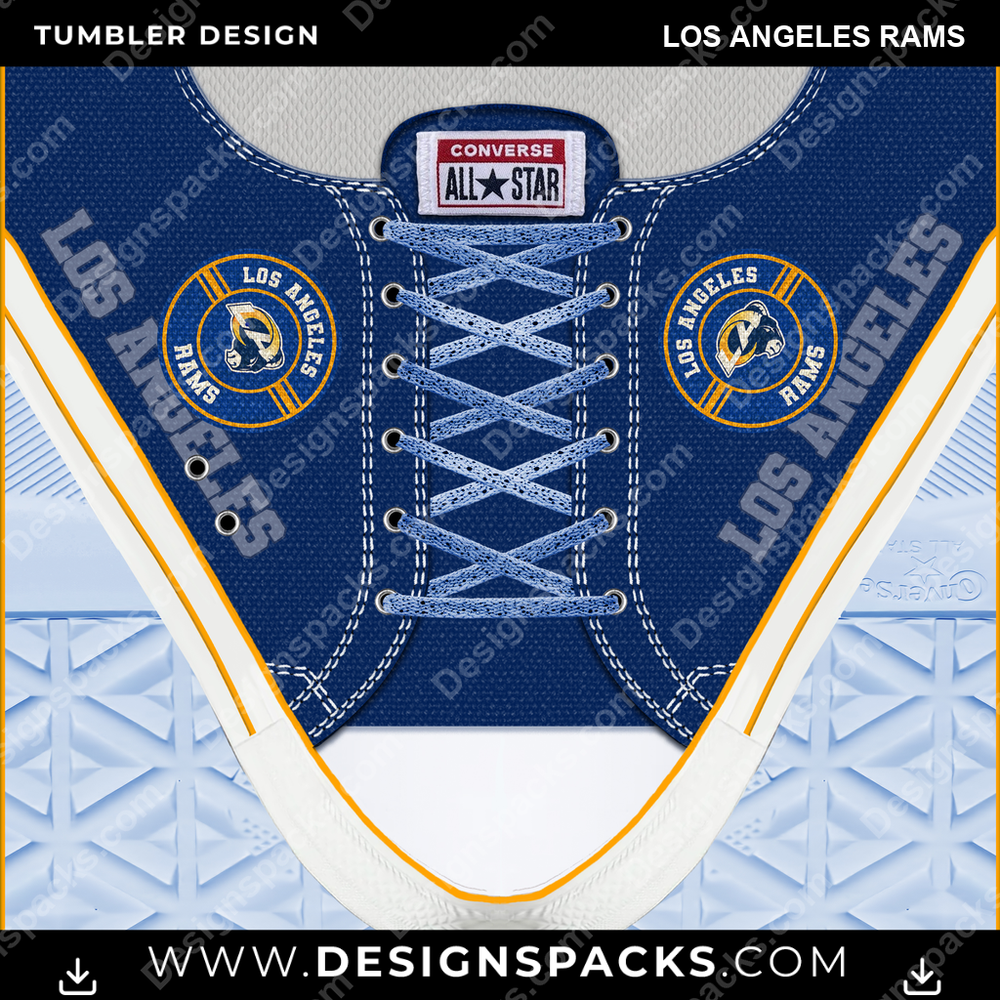 Football Converse Los Angeles Rams Tumbler Digital Wrap Design