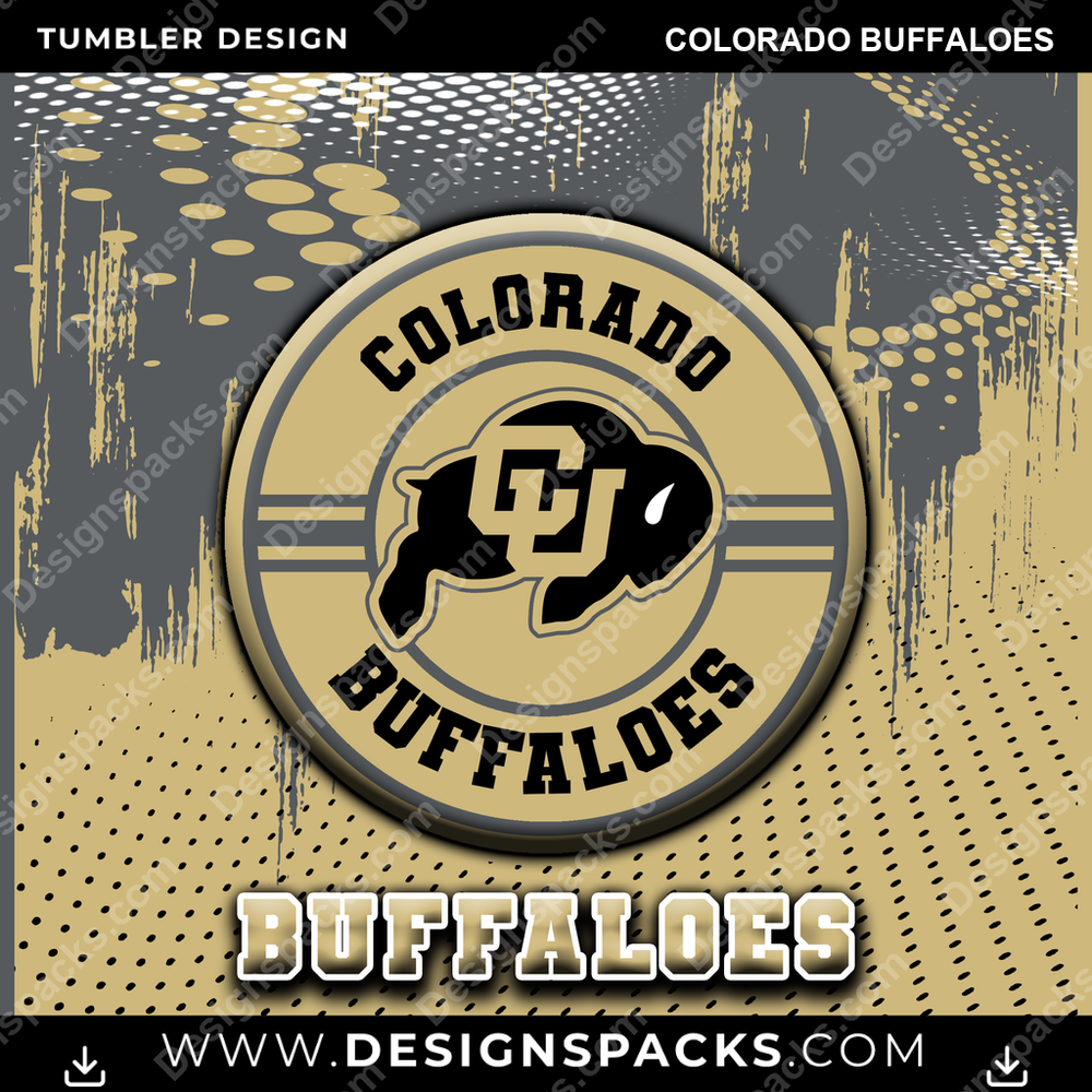 College Sport Dot Logo Colorado Buffaloes NCAA College Sport Tumbler Digital Wrap Design Download