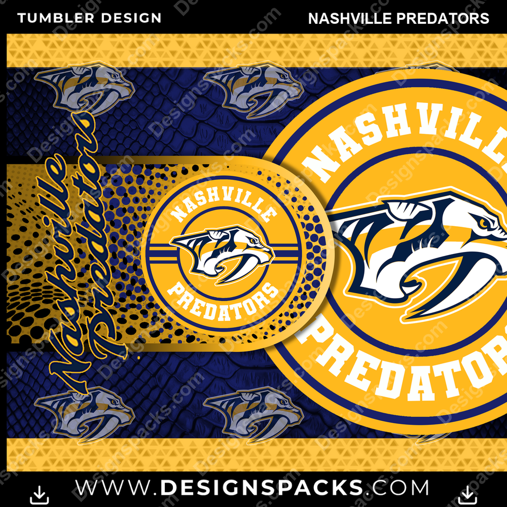 Hockey Hyper Nashville Predators Tumbler Digital Wrap Design
