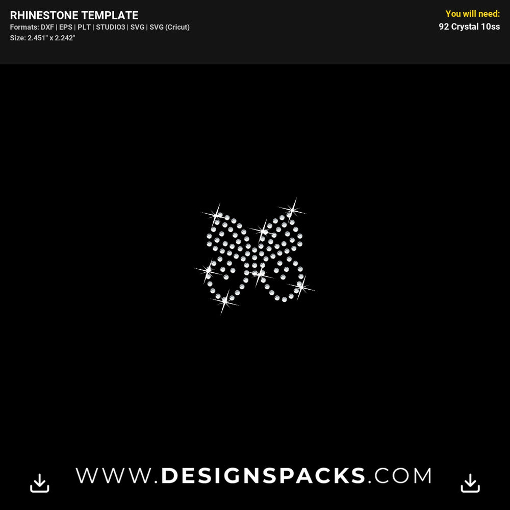 Mini Butterfly1 Rhinestone Digital Template