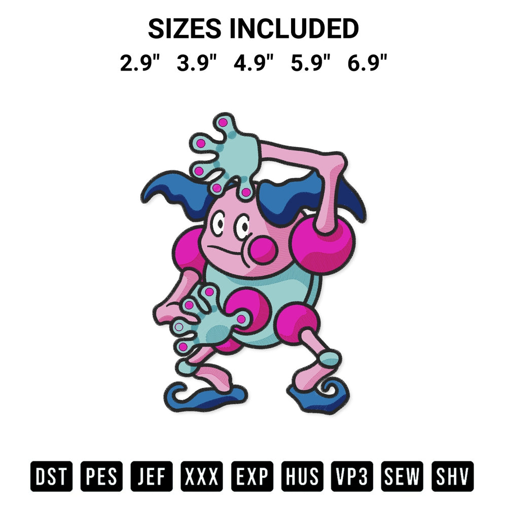 Stitch like a pro with the Mr Mime Pokemon Embroidery Design embroidery pattern from Designspacks.com. High-quality digital machine embroidery file. Available sizes: 2.9", 3.9", 4.9", 5.9", 6.9".