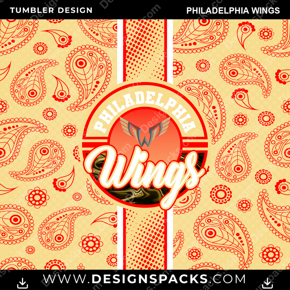 Lacrosse Handkerchief Philadelphia Wings Tumbler Digital Wrap Design