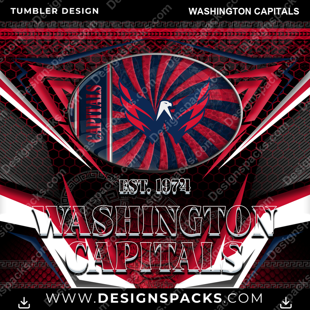 Hockey Tribal Washington Capitals Tumbler Digital Wrap Design