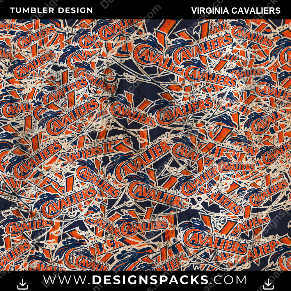 College Sport Logo BG Virginia Cavaliers NCAA College Sport Tumbler Digital Wrap Design Download
