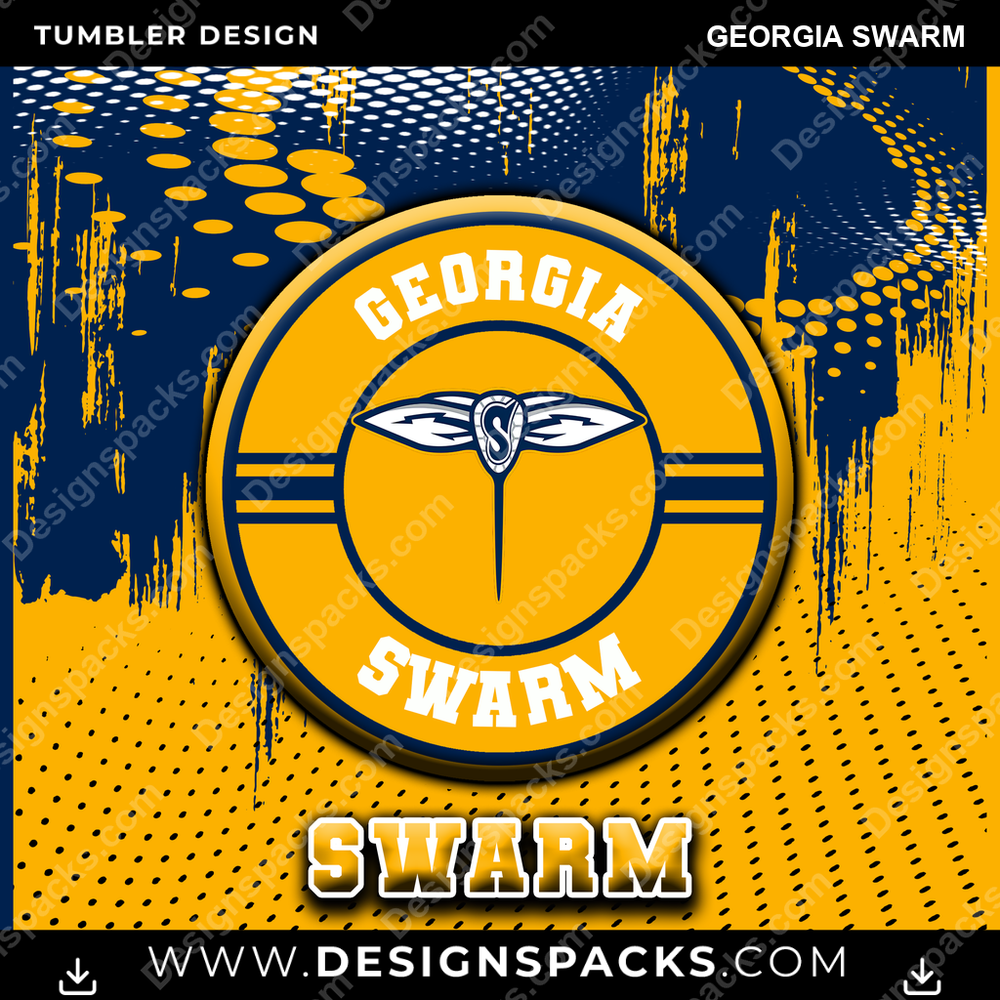 Lacrosse Dot Logo Georgia Swarm Tumbler Digital Wrap Design