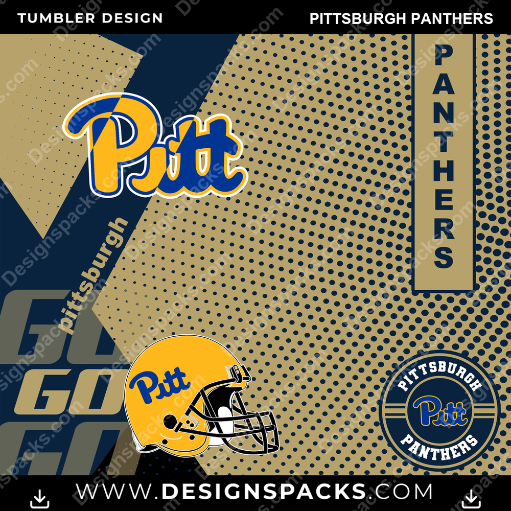 College Sport GO Pittsburgh Panthers Tumbler Digital Wrap Design