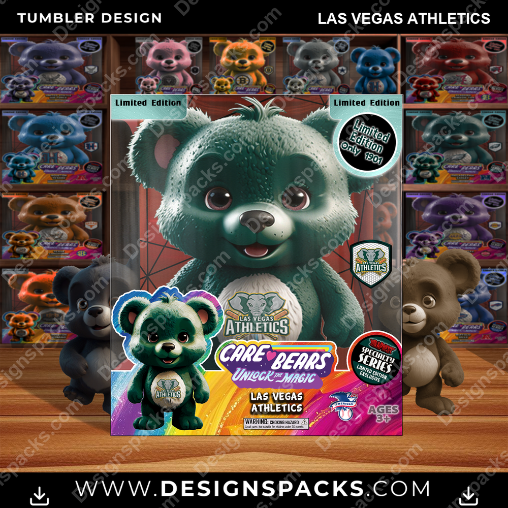 Baseball Care Bear Box Las Vegas Athletics Tumbler Digital Wrap Design