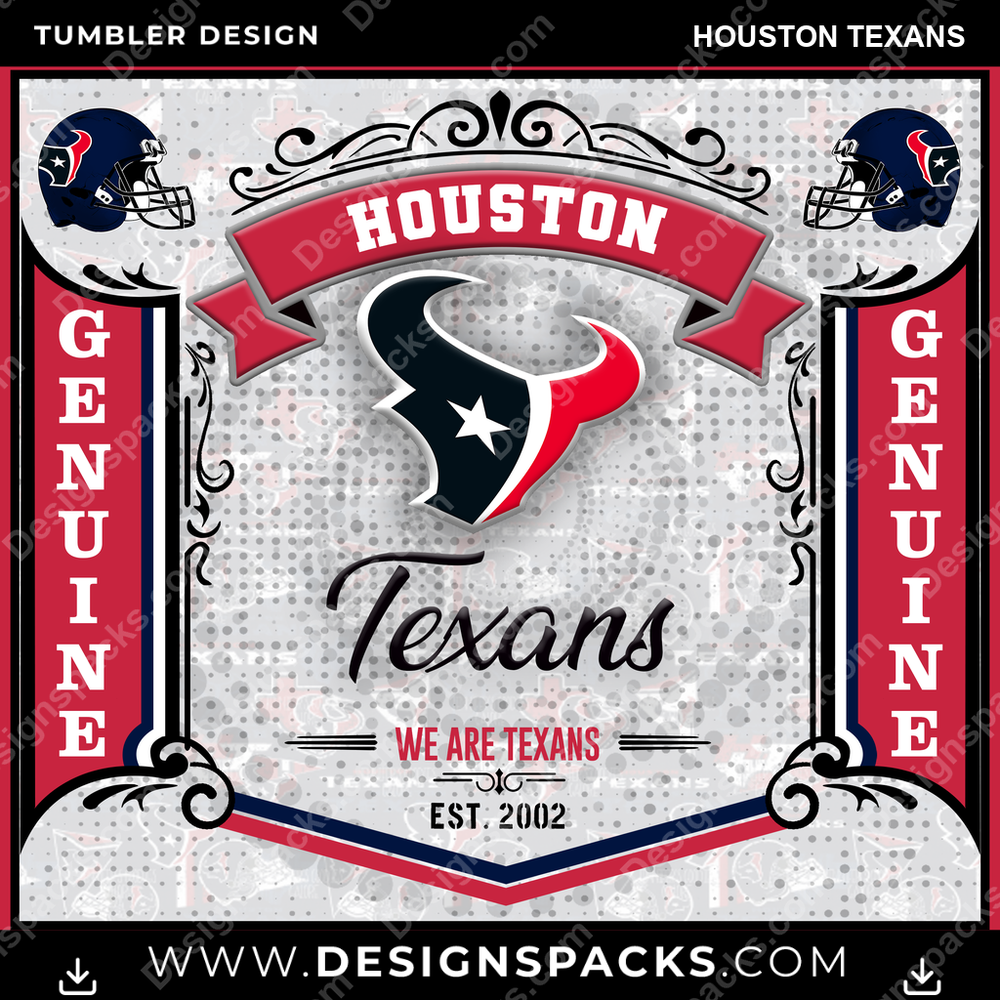 Football Bud Houston Texans NFL Tumbler Digital Wrap Design Download