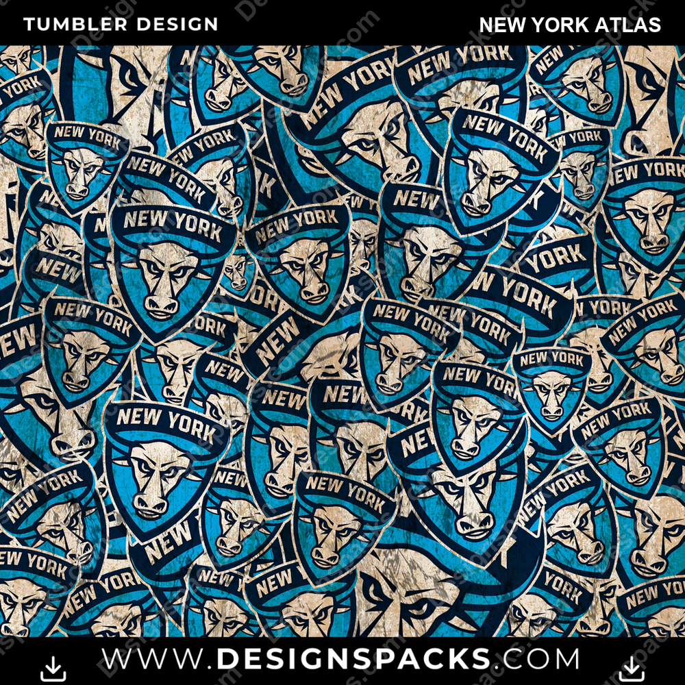 Lacrosse Logo BG New York Atlas PLL Lacrosse Tumbler Digital Wrap Design Download
