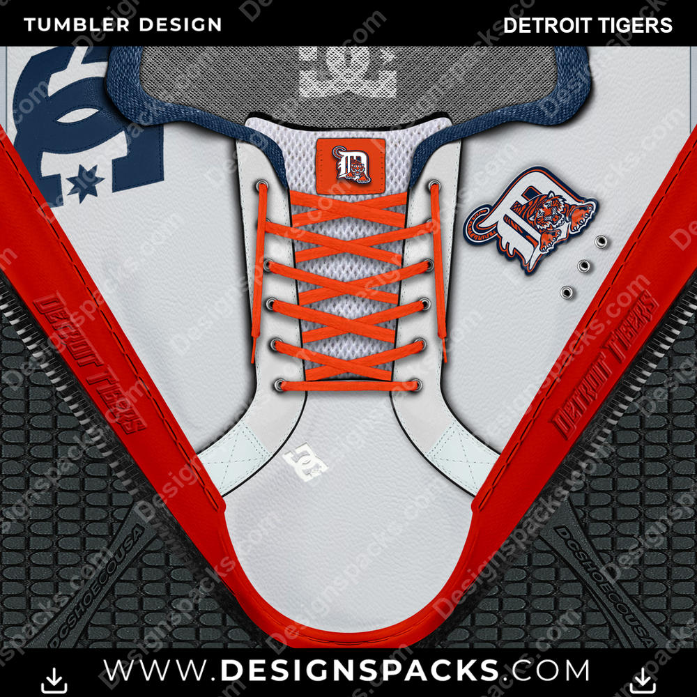 Baseball DC Sneaker Detroit Tigers Tumbler Digitales Wrap-Design