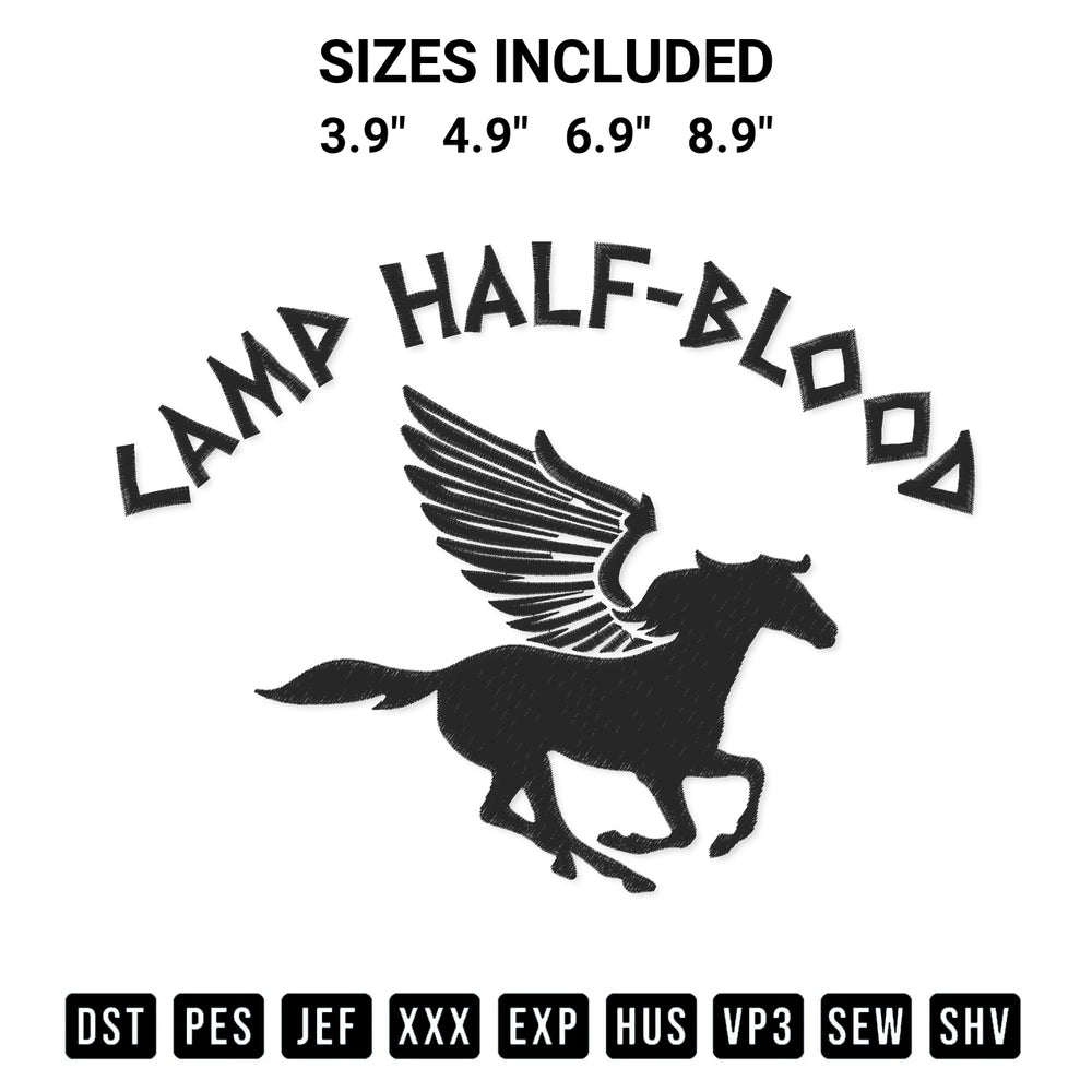 Create amazing crafts with the Camp Half Blood Embroidery Design embroidery file. High-quality digital download from Designspacks.com, perfect for beginners and pros. Available sizes: 3.9", 4.9", 6.9", 8.9".