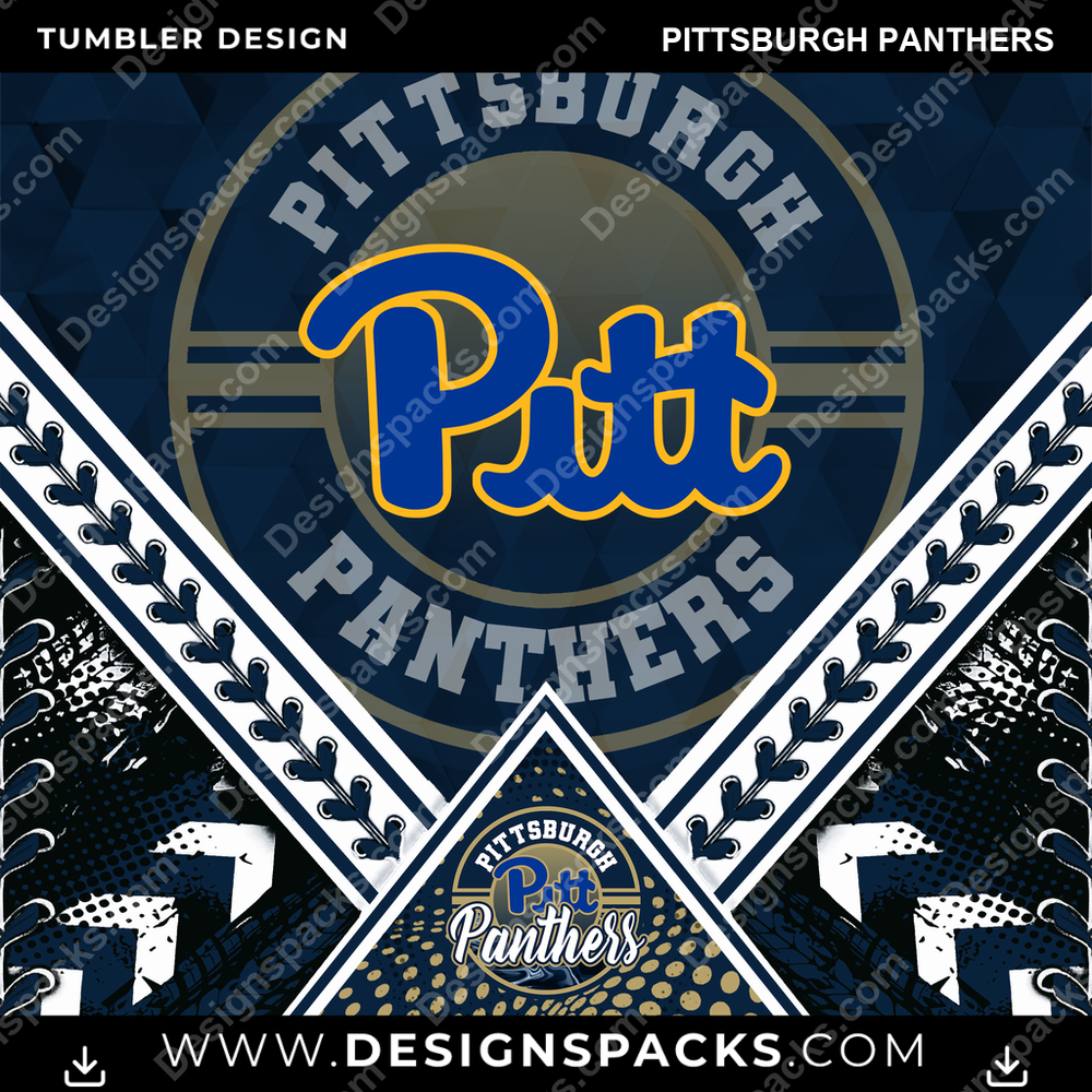 College Sport Diamond Pittsburgh Panthers Tumbler Digital Wrap Design