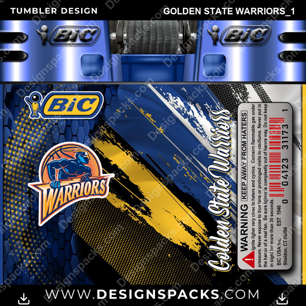 Basketball BIC Lighter Golden State Warriors_1 Tumbler Digital Wrap Design
