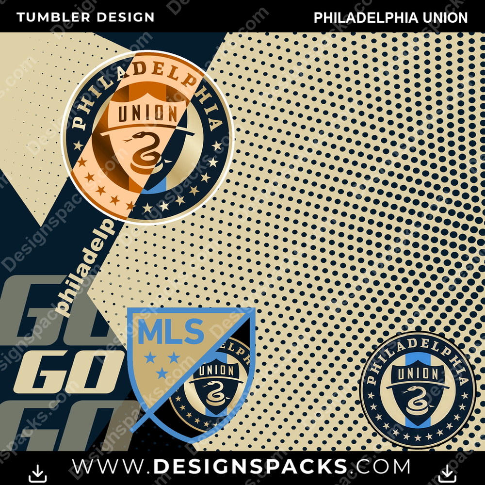 US Soccer GO Philadelphia Union Tumbler Digital Wrap Design