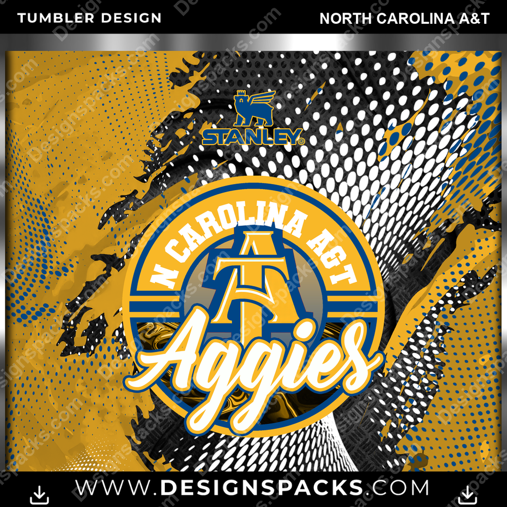College Sport Stanley North Carolina A&T NCAA College Sport Tumbler Digital Wrap Design Download
