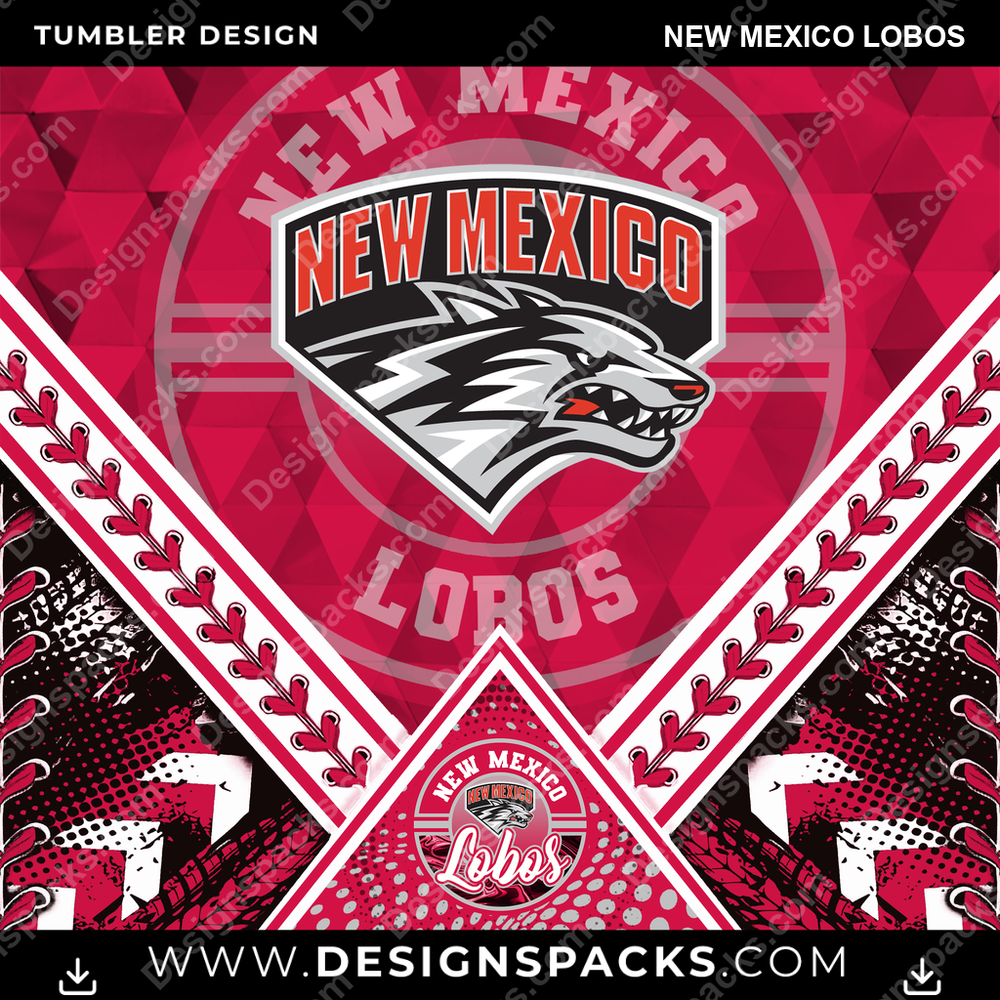 College Sport Diamond New Mexico Lobos NCAA College Sport Tumbler Digital Wrap Design Download