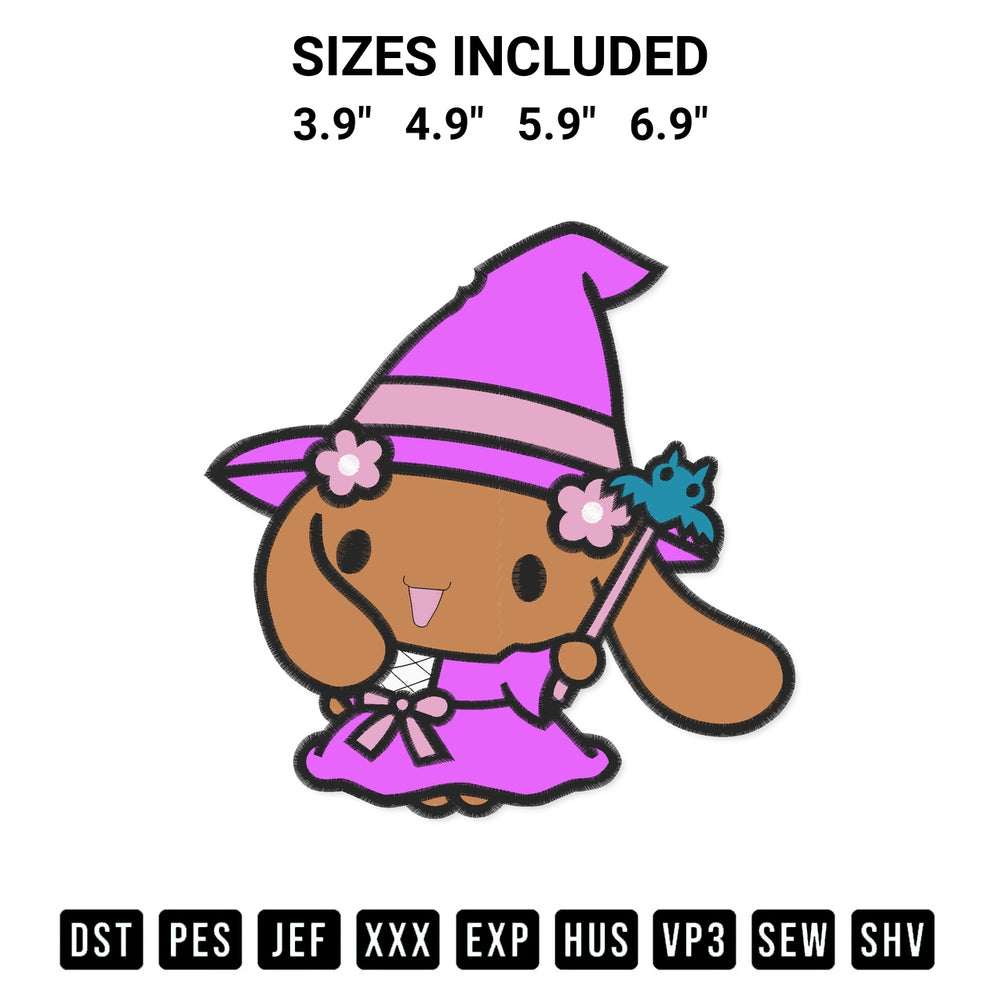 Download the Sanrio Mocha Halloween Embroidery Design machine embroidery design exclusively at Designspacks.com. Premium digitized pattern for apparel and DIY crafts. Available sizes: 3.9", 4.9", 5.9", 6.9".