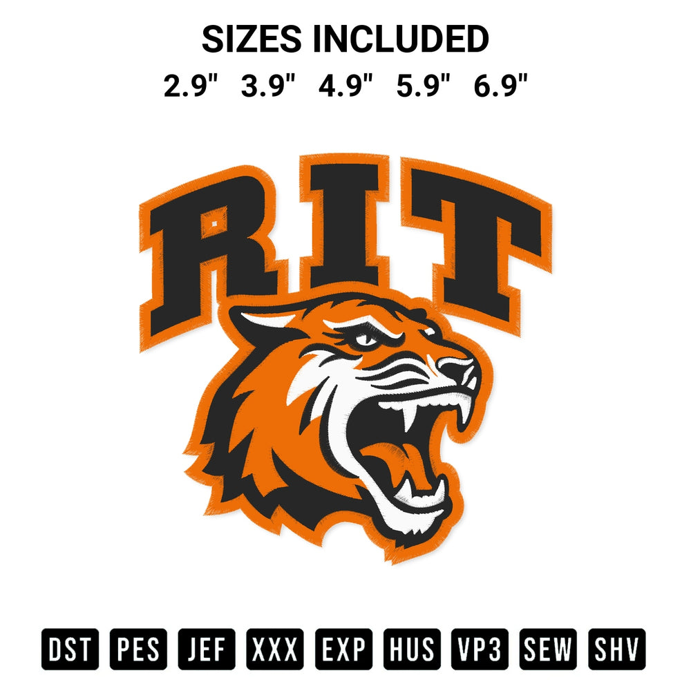Stitch like a pro with the Rit Tigers Logo Embroidery Design embroidery pattern from Designspacks.com. High-quality digital machine embroidery file. Available sizes: 2.9", 3.9", 4.9", 5.9", 6.9".