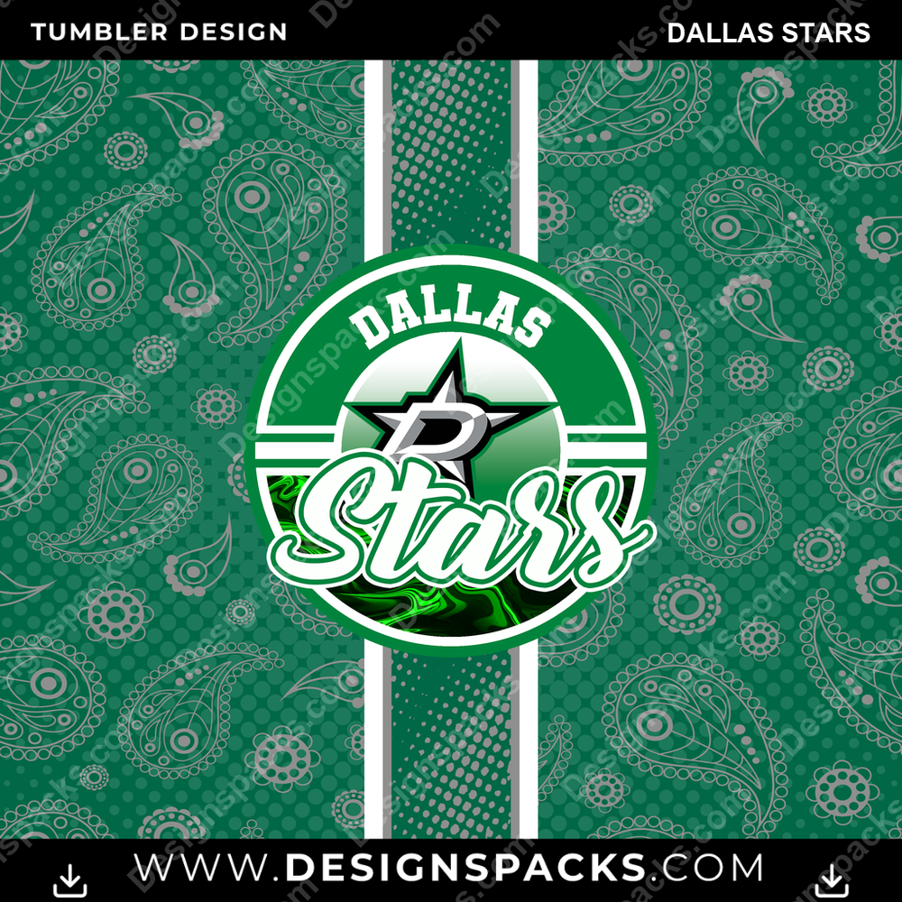 Hockey Handkerchief Dallas Stars NHL Hockey Tumbler Digital Wrap Design Download