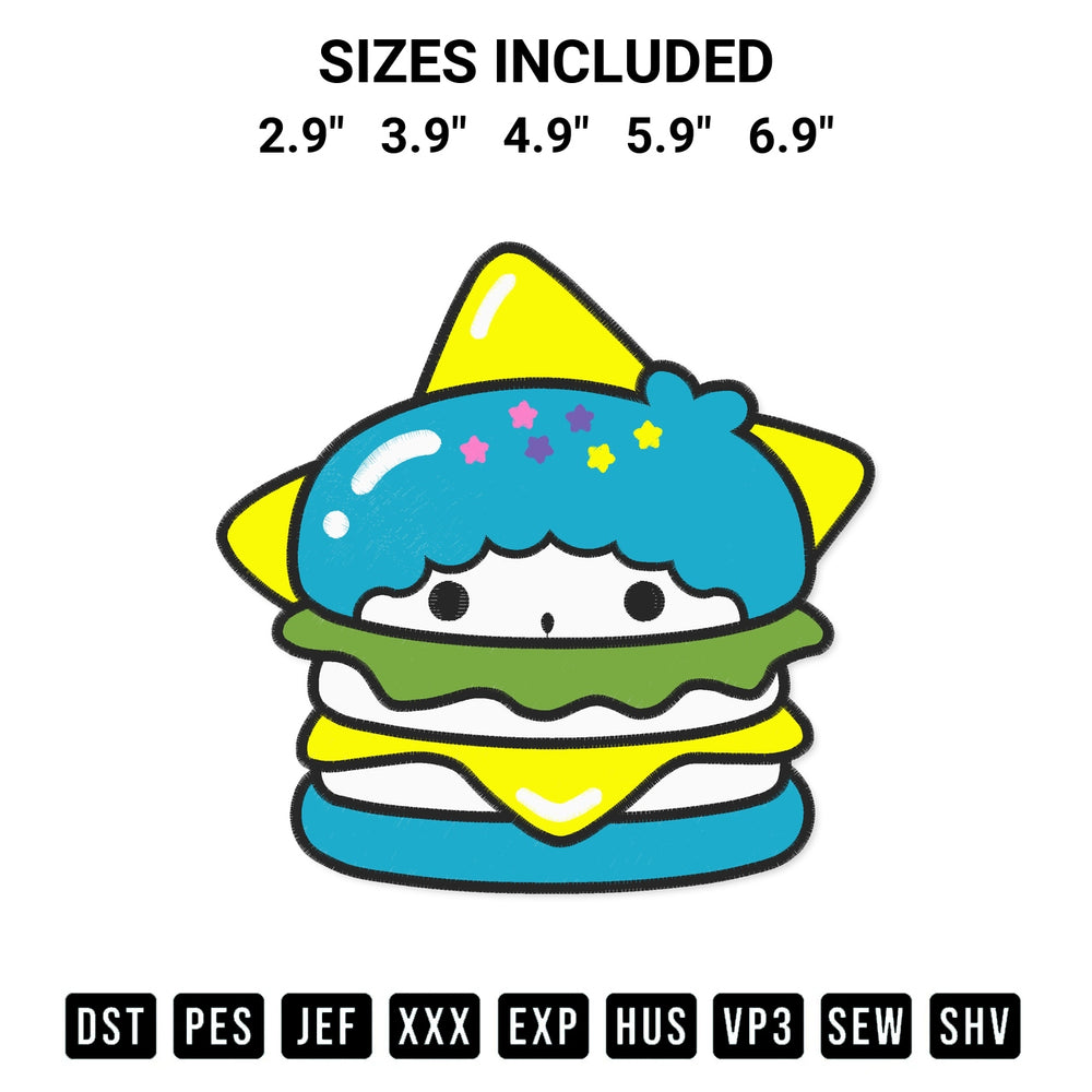Stitch like a pro with the Kiki Burger Embroidery Design embroidery pattern from Designspacks.com. High-quality digital machine embroidery file. Available sizes: 2.9", 3.9", 4.9", 5.9", 6.9".