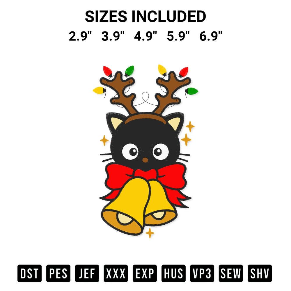 Shop the Chococat Reindeer Christmas Embroidery Design machine embroidery pattern at Designspacks.com. Beautifully digitized for flawless stitching on any fabric. Available sizes: 2.9", 3.9", 4.9", 5.9", 6.9".