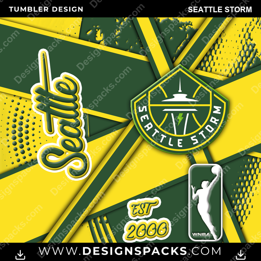 Basketball Team Sport Seattle Storm Tumbler Digital Wrap Design