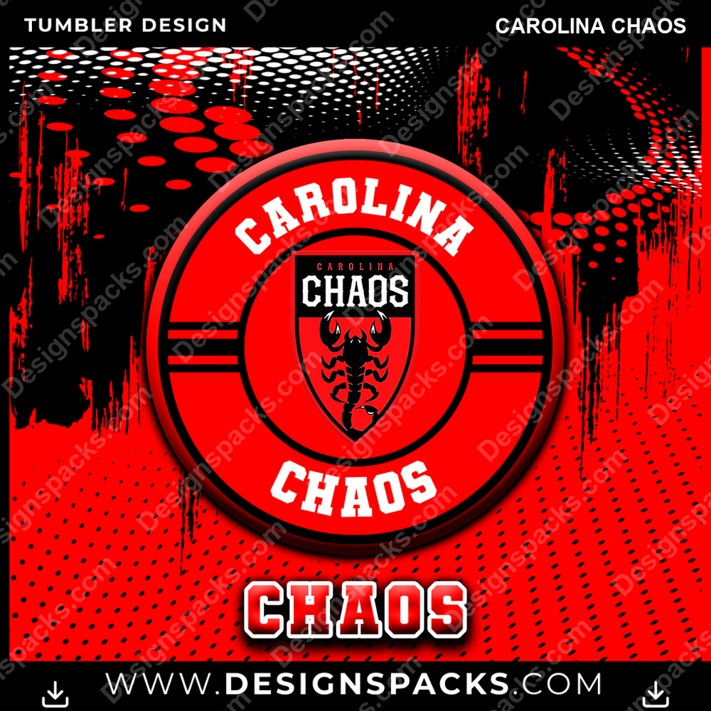 Lacrosse Dot Logo Carolina Chaos Tumbler Digital Wrap Design