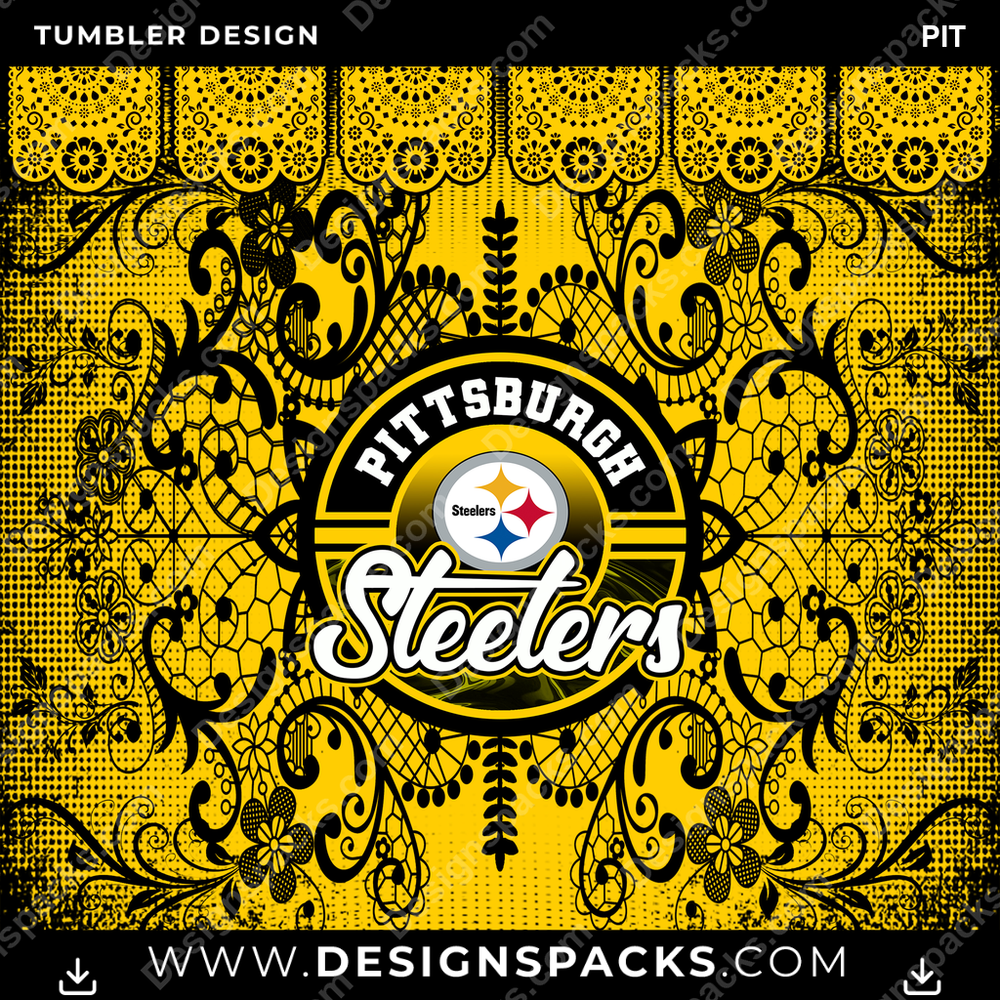 Football Lace & Logo PIT Tumbler Digital Wrap Design