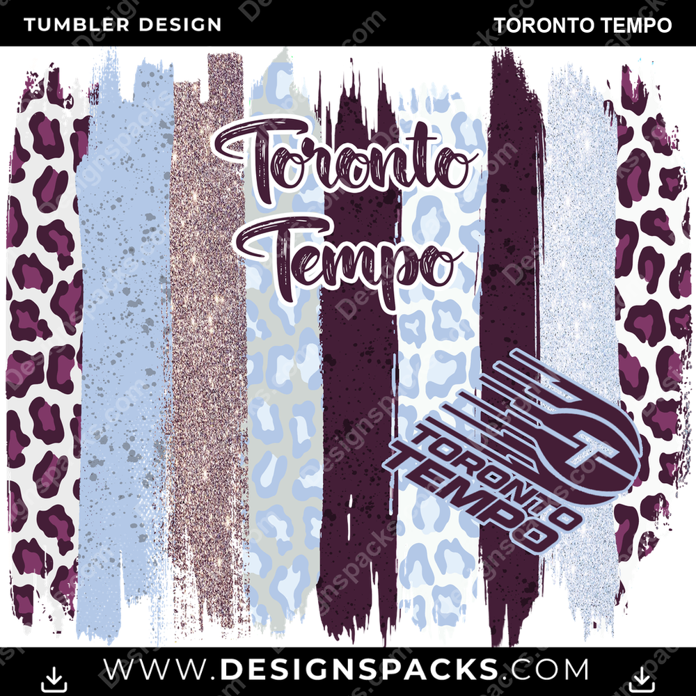 Basketball Brush Strokes Toronto Tempo Tumbler Digital Wrap Design
