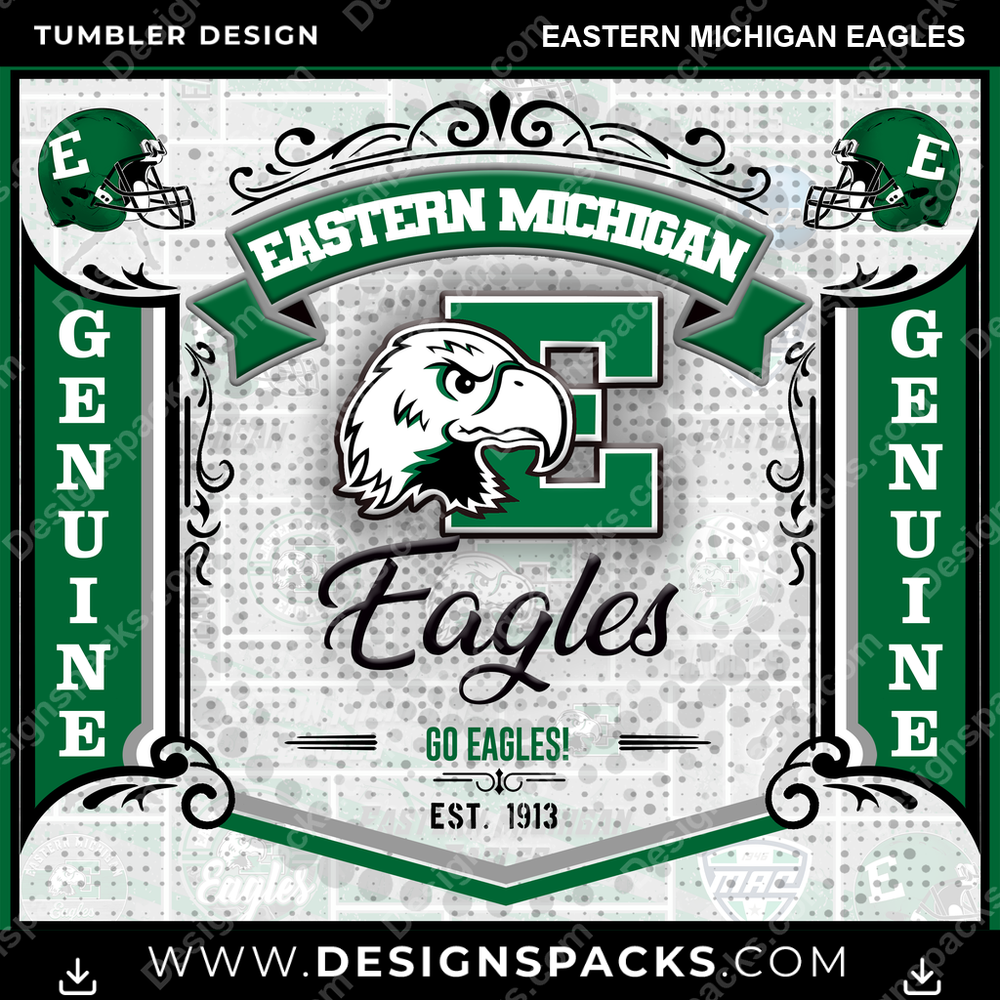 College Sport Bud Eastern Michigan Eagles Tumbler Digital Wrap Design