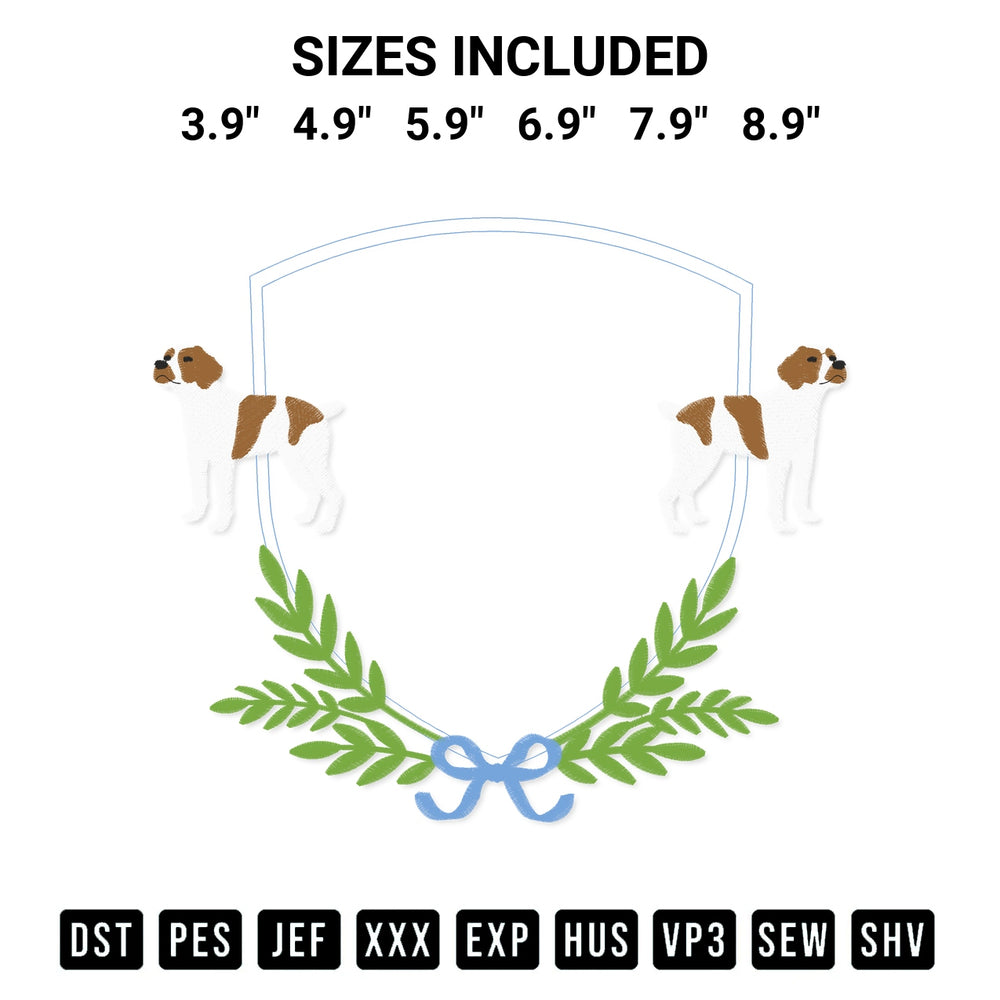 Add a unique touch to your apparel with the Brittany Spaniel Dog Frame Embroidery Design embroidery file. Premium instant download available now on Designspacks.com. Available sizes: 3.9", 4.9", 5.9", 6.9", 7.9", 8.9".